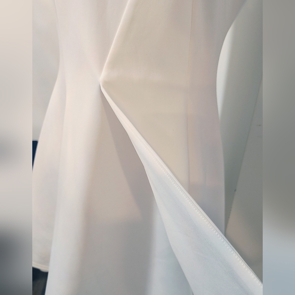 🤍ASOS Ivory A-line Dress With Pleat Detail - Picture 9 of 14